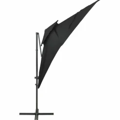 MAISON EXCLUSIVE - Parasol de jardin en porte-à-faux à double toit noir 250x250 cm
