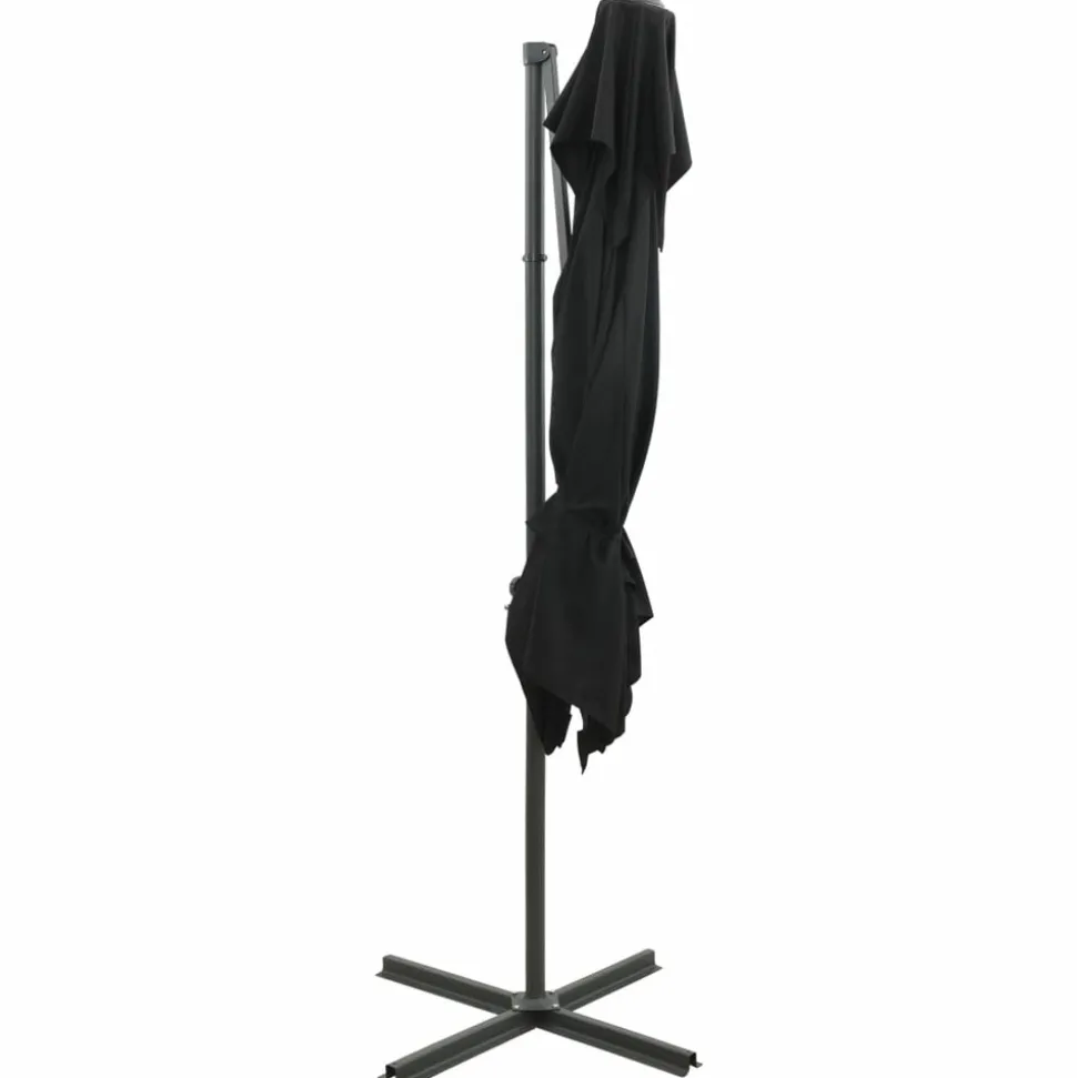 MAISON EXCLUSIVE - Parasol de jardin en porte-à-faux à double toit noir 250x250 cm