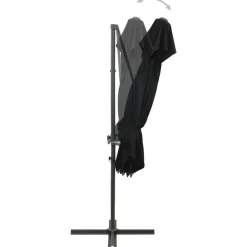 MAISON EXCLUSIVE - Parasol de jardin en porte-à-faux à double toit noir 250x250 cm