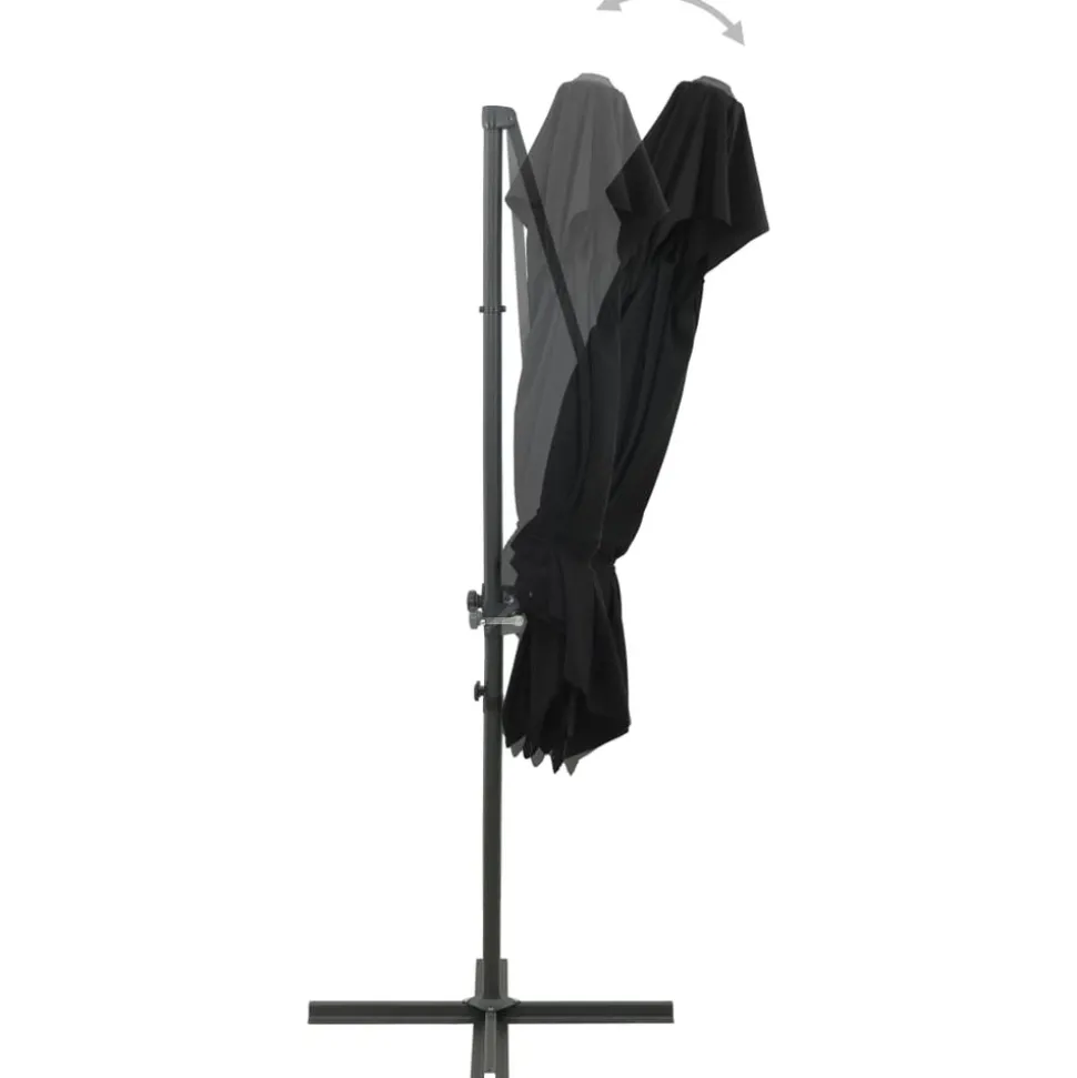 MAISON EXCLUSIVE - Parasol de jardin en porte-à-faux à double toit noir 250x250 cm