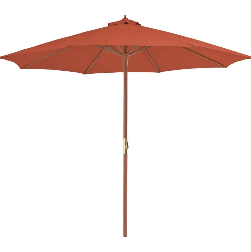 MAISON EXCLUSIVE - Parasol d'extérieur avec mât en bois 300 cm terre cuite