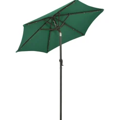 MAISON EXCLUSIVE - Parasol de jardin avec lumières led vert 200x211 cm aluminium