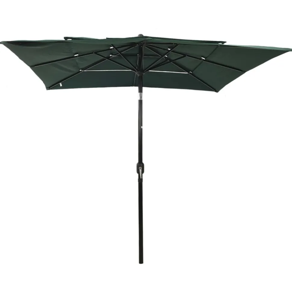 MAISON EXCLUSIVE - Parasol de jardin à 3 niveaux avec mât en aluminium vert