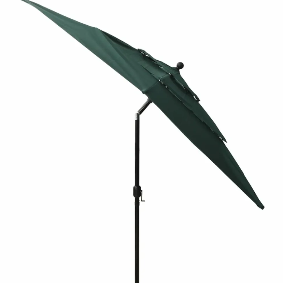MAISON EXCLUSIVE - Parasol de jardin à 3 niveaux avec mât en aluminium vert