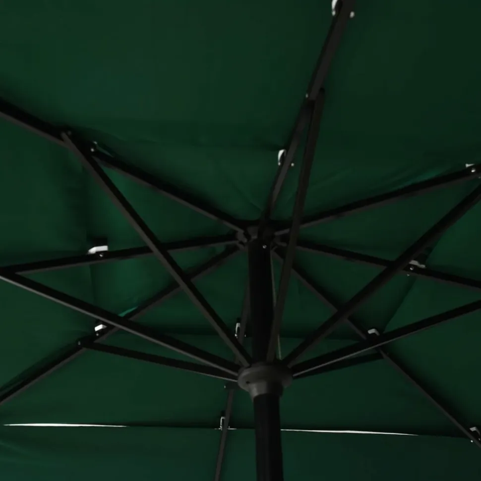 MAISON EXCLUSIVE - Parasol de jardin à 3 niveaux avec mât en aluminium vert