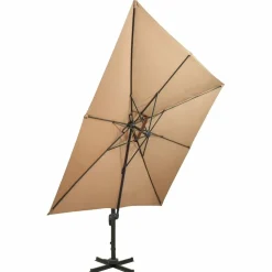 MAISON EXCLUSIVE - Parasol de jardin en porte-à-faux avec double toit taupe