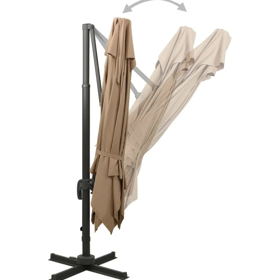 MAISON EXCLUSIVE - Parasol de jardin en porte-à-faux avec double toit taupe