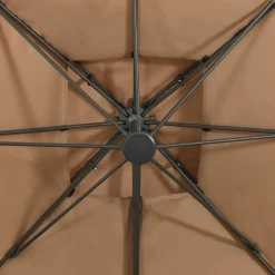 MAISON EXCLUSIVE - Parasol de jardin en porte-à-faux avec double toit taupe