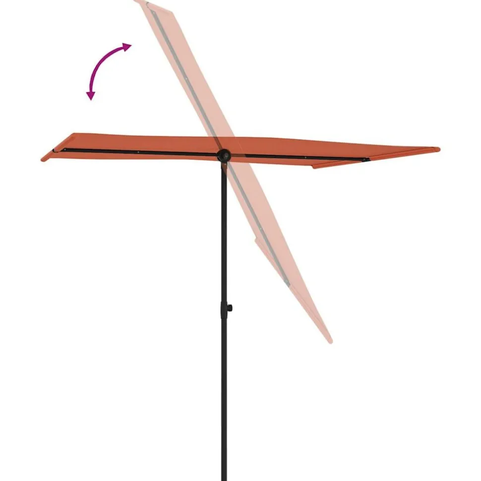 MAISON EXCLUSIVE - Parasol de jardin avec mât en aluminium 2x1,5 m terre cuite