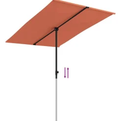MAISON EXCLUSIVE - Parasol de jardin avec mât en aluminium 2x1,5 m terre cuite