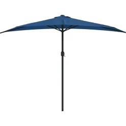 MAISON EXCLUSIVE - Parasol de balcon avec mât en aluminium bleu 300x155x223cm demi
