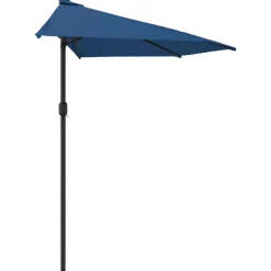MAISON EXCLUSIVE - Parasol de balcon avec mât en aluminium bleu 300x155x223cm demi