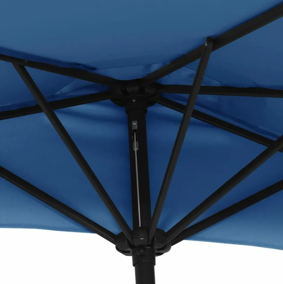 MAISON EXCLUSIVE - Parasol de balcon avec mât en aluminium bleu 300x155x223cm demi