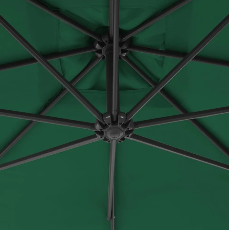 MAISON EXCLUSIVE - Parasol de jardin en porte-à-faux avec mât en acier vert
