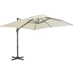 MAISON EXCLUSIVE - Parasol de jardin en porte-à-faux et poteau en aluminium sable