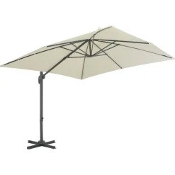 MAISON EXCLUSIVE - Parasol de jardin en porte-à-faux et poteau en aluminium sable