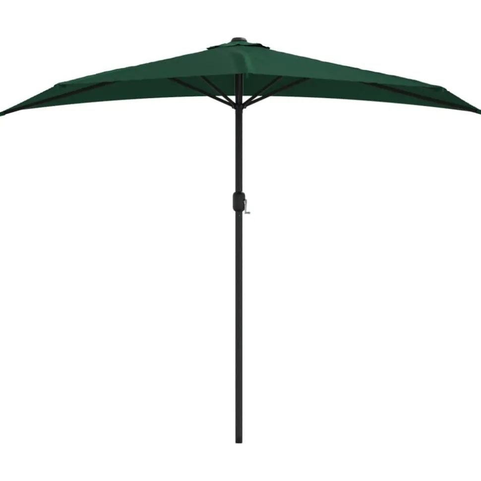 MAISON EXCLUSIVE - Parasol de balcon avec mât en aluminium vert 270x144 cm demi