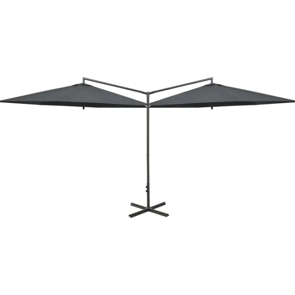 MAISON EXCLUSIVE - Parasol de jardin double avec mât en acier anthracite 600 cm