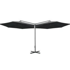 MAISON EXCLUSIVE - Parasol de jardin double avec mât en acier anthracite 600 cm
