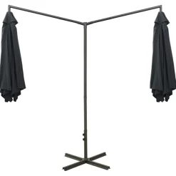 MAISON EXCLUSIVE - Parasol de jardin double avec mât en acier anthracite 600 cm