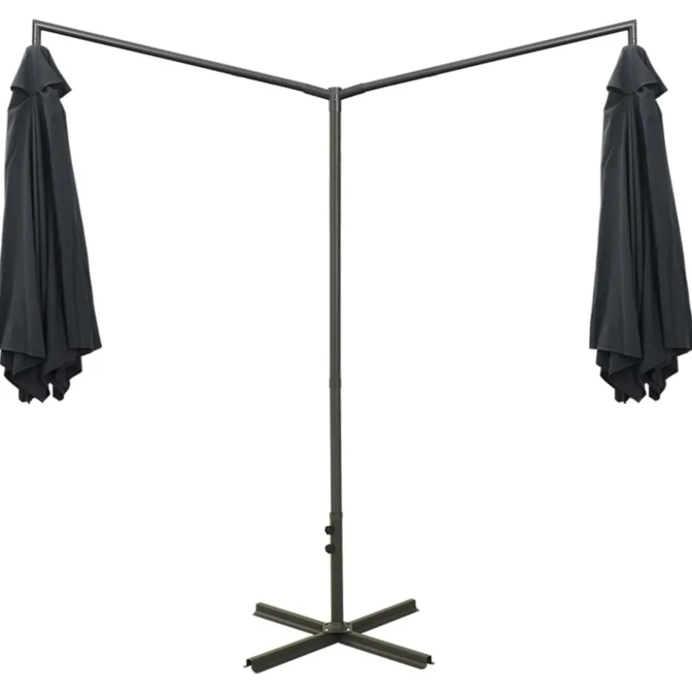 MAISON EXCLUSIVE - Parasol de jardin double avec mât en acier anthracite 600 cm