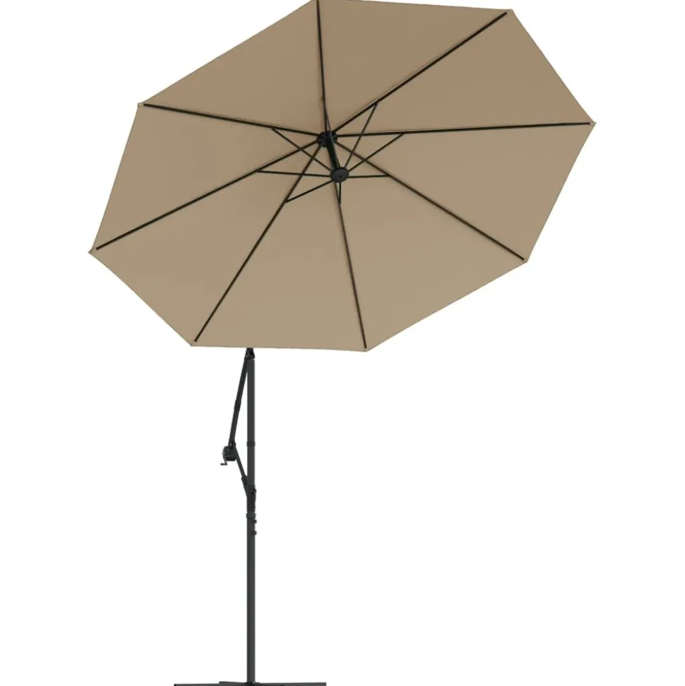 MAISON EXCLUSIVE - Parasol de jardin en porte-à-faux et lumières led mât en acier
