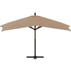 MAISON EXCLUSIVE - Parasol de jardin en porte-à-faux avec mât en bois taupe