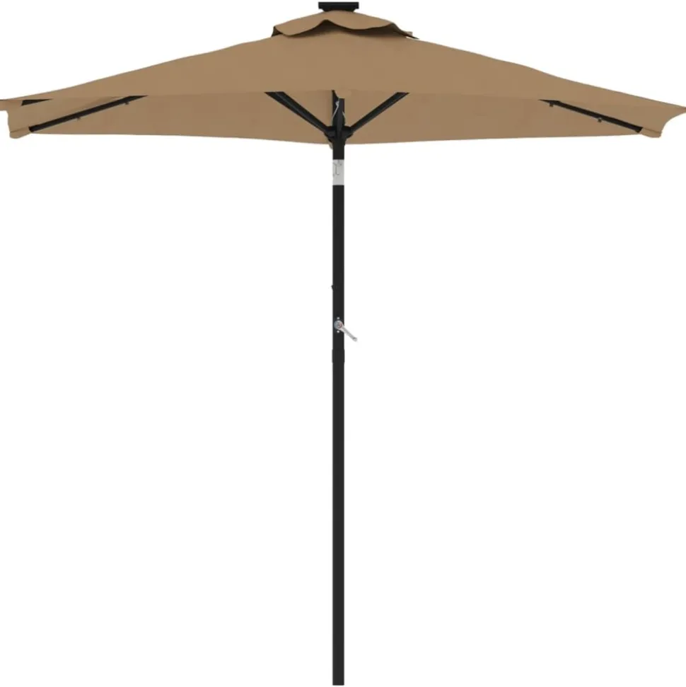 MAISON EXCLUSIVE - Parasol de jardin avec led mât en acier taupe 225x225x212 cm