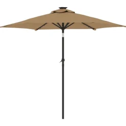 MAISON EXCLUSIVE - Parasol de jardin avec led mât en acier taupe 225x225x212 cm