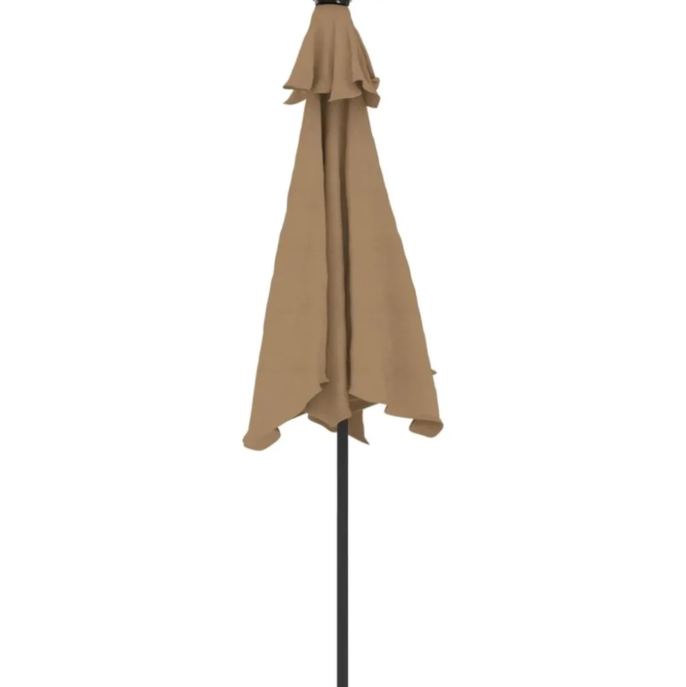 MAISON EXCLUSIVE - Parasol de jardin avec led mât en acier taupe 225x225x212 cm