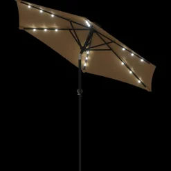 MAISON EXCLUSIVE - Parasol de jardin avec led mât en acier taupe 225x225x212 cm