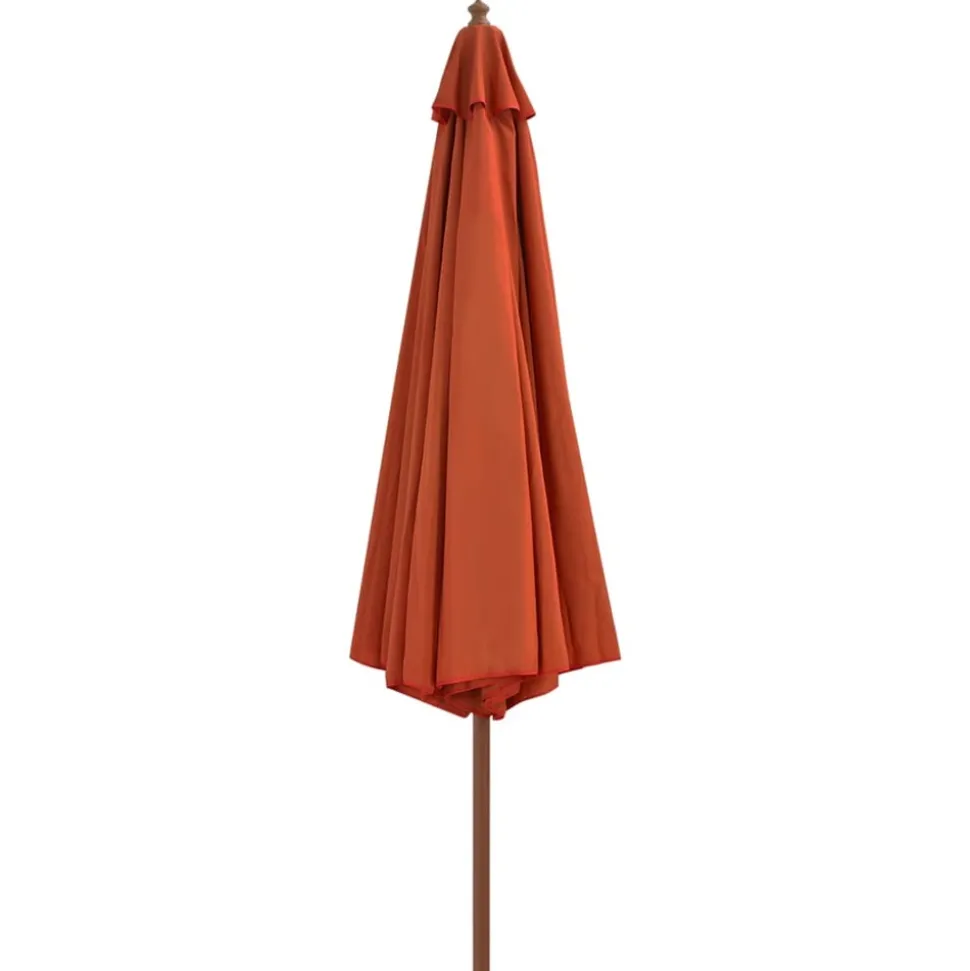 MAISON EXCLUSIVE - Parasol d'extérieur avec mât en bois 350 cm terre cuite