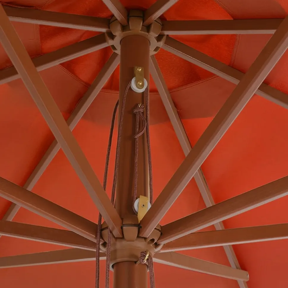 MAISON EXCLUSIVE - Parasol d'extérieur avec mât en bois 350 cm terre cuite