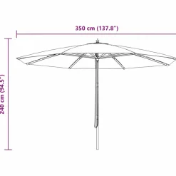 MAISON EXCLUSIVE - Parasol d'extérieur avec mât en bois 350 cm terre cuite