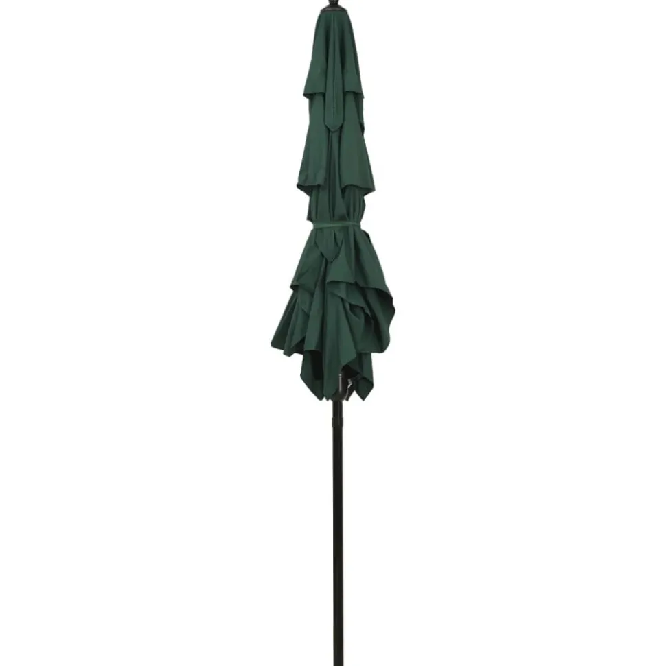 MAISON EXCLUSIVE - Parasol de jardin à 3 niveaux avec mât en aluminium vert 2x2 m