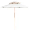 MAISON EXCLUSIVE - Parasol à deux étages avec poteau en bois blanc crème