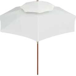 MAISON EXCLUSIVE - Parasol à deux étages avec poteau en bois blanc crème