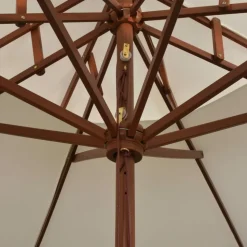 MAISON EXCLUSIVE - Parasol à deux étages avec poteau en bois blanc crème
