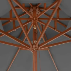 MAISON EXCLUSIVE - Parasol à deux étages avec mât en bois 270 cm anthracite
