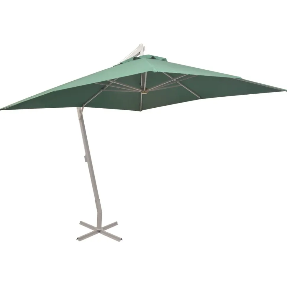 MAISON EXCLUSIVE - Parasol suspendu avec poteau en aluminium 300x300 cm vert