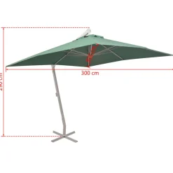MAISON EXCLUSIVE - Parasol suspendu avec poteau en aluminium 300x300 cm vert
