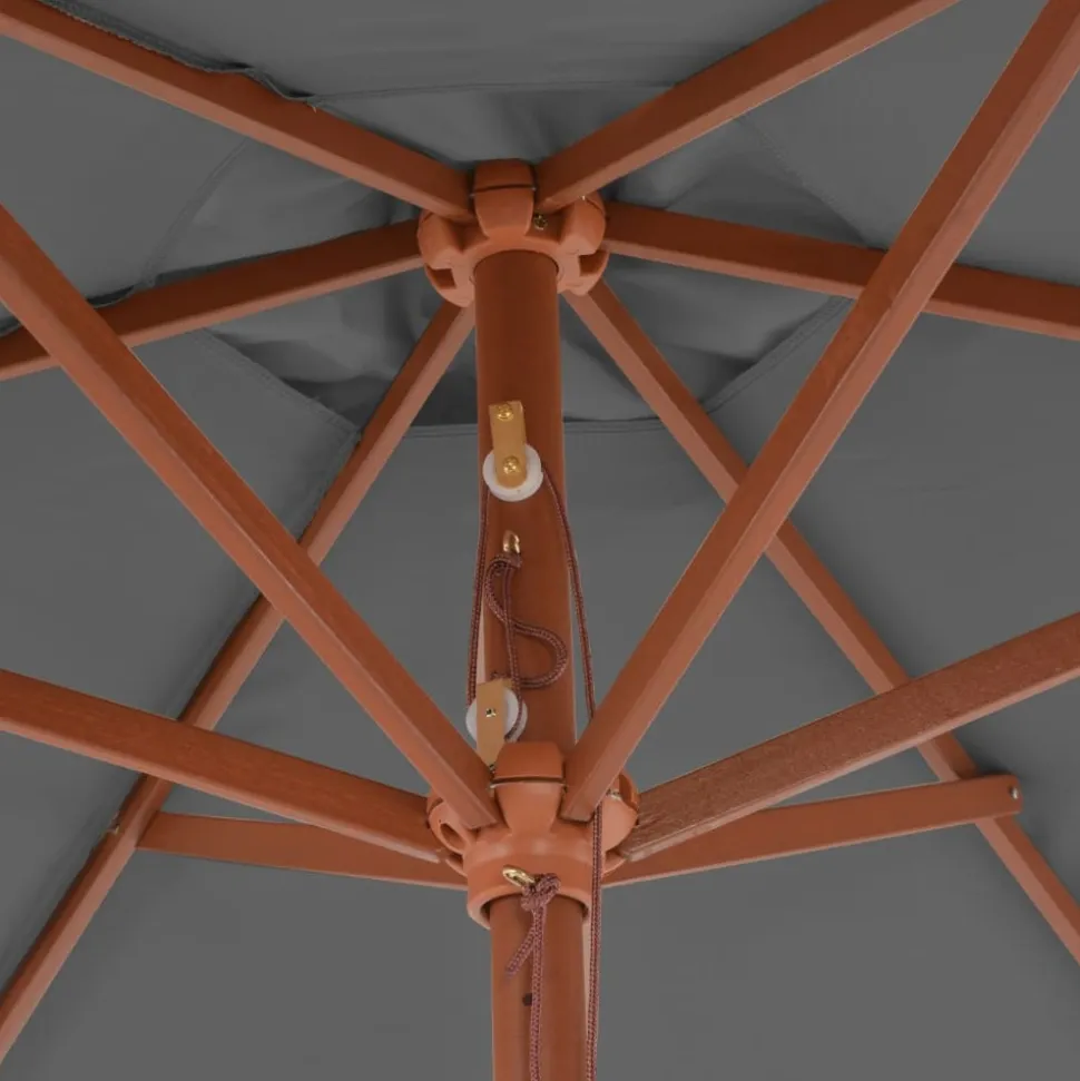 MAISON EXCLUSIVE - Parasol d'extérieur avec mât en bois 270 cm anthracite