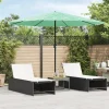 MAISON EXCLUSIVE - Parasol de jardin avec mât en acier vert 324x324x247 cm
