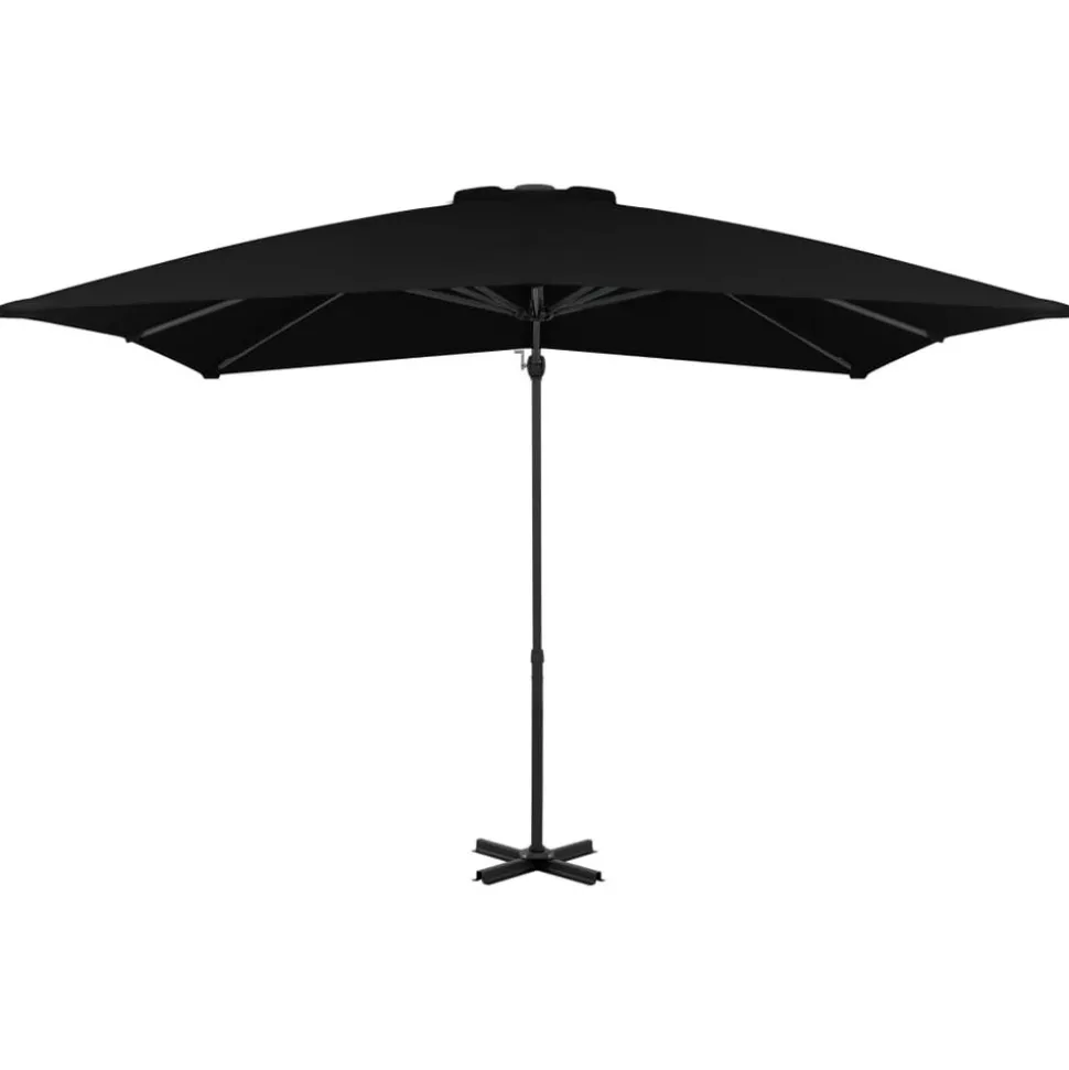 MAISON EXCLUSIVE - Parasol de jardin en porte-à-faux et mât en aluminium noir