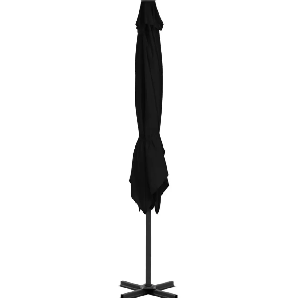 MAISON EXCLUSIVE - Parasol de jardin en porte-à-faux et mât en aluminium noir