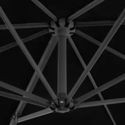 MAISON EXCLUSIVE - Parasol de jardin en porte-à-faux et mât en aluminium noir