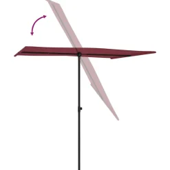 MAISON EXCLUSIVE - Parasol de jardin et mât en aluminium 2x1,5 m rouge bordeaux