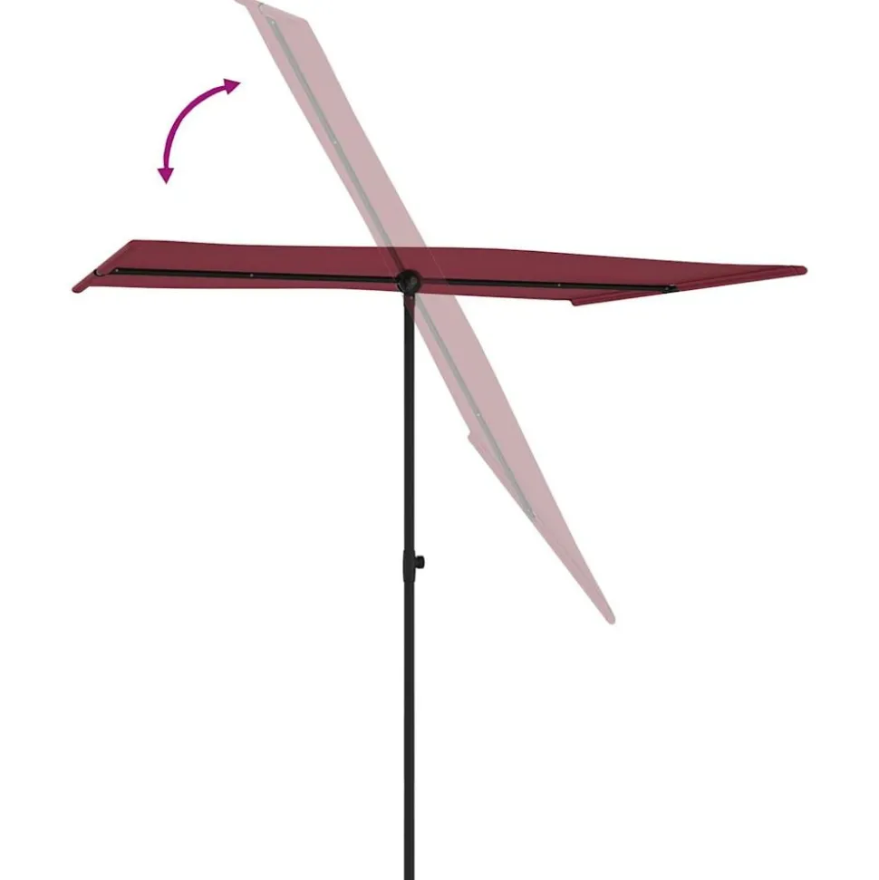 MAISON EXCLUSIVE - Parasol de jardin et mât en aluminium 2x1,5 m rouge bordeaux