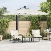 MAISON EXCLUSIVE - Parasol de jardin avec mât en acier blanc 269x269x235 cm