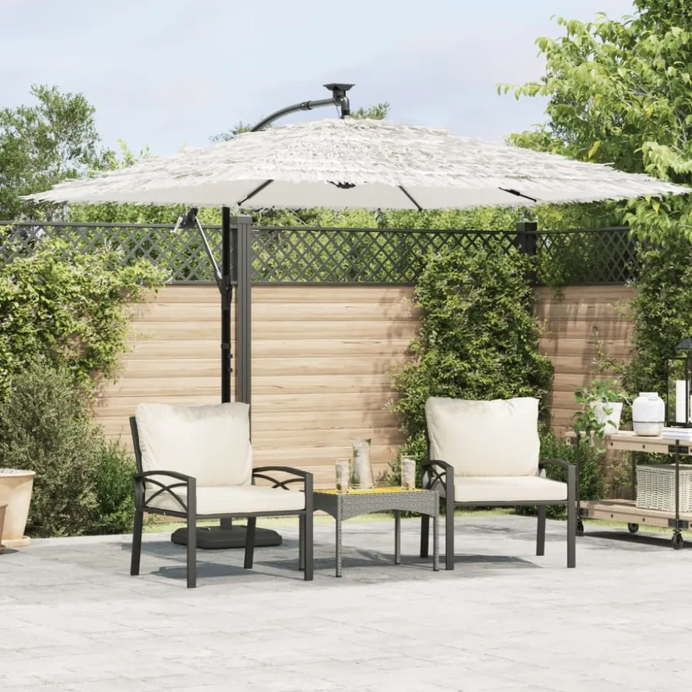 MAISON EXCLUSIVE - Parasol de jardin avec mât en acier blanc 269x269x235 cm
